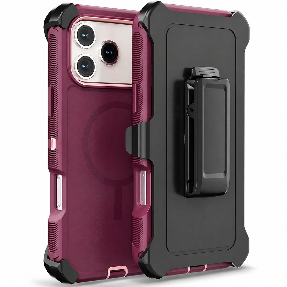 Premium iPhone Case Magnetic Rugged Defender Shockproof Protective Cover Belt Clip Holster PC TPU Anti Slip Reinforced Corners Port Protection Heavy Duty