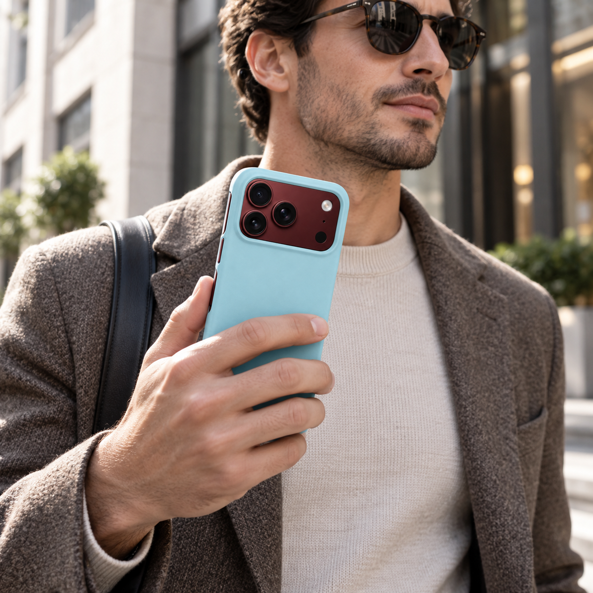 Premium iPhone Case Matte Candy Color Ultra Thin Shockproof Hard PC Lanyard Chain Anti Scratch Non Slip Lightweight Foldable Protective Cover Case Design