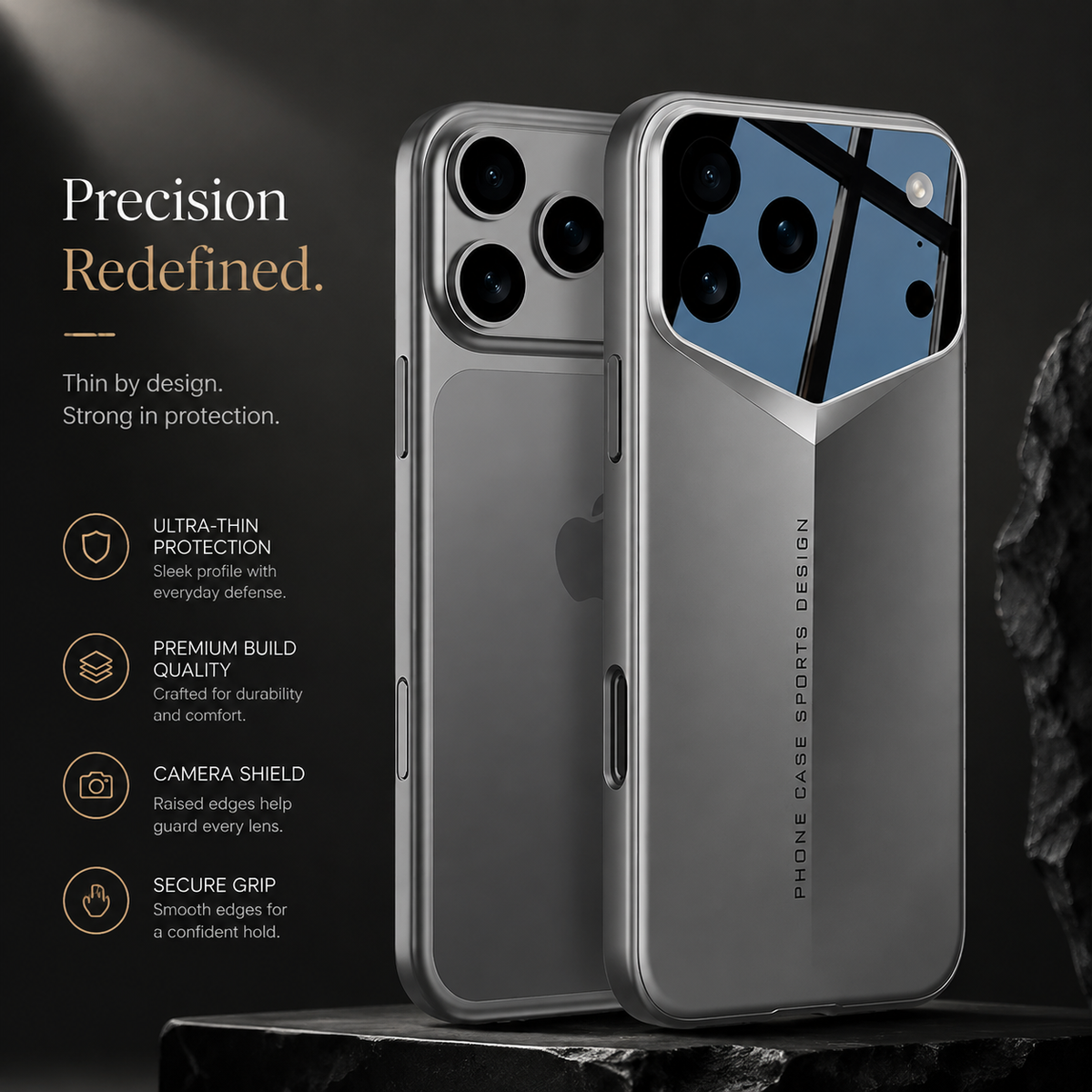 Premium iPhone Case Matte Hard PC Slim Protective Cover Camera Lens Protection Shockproof Anti Fingerprint Anti Scratch Lightweight Full Coverage Non Slip