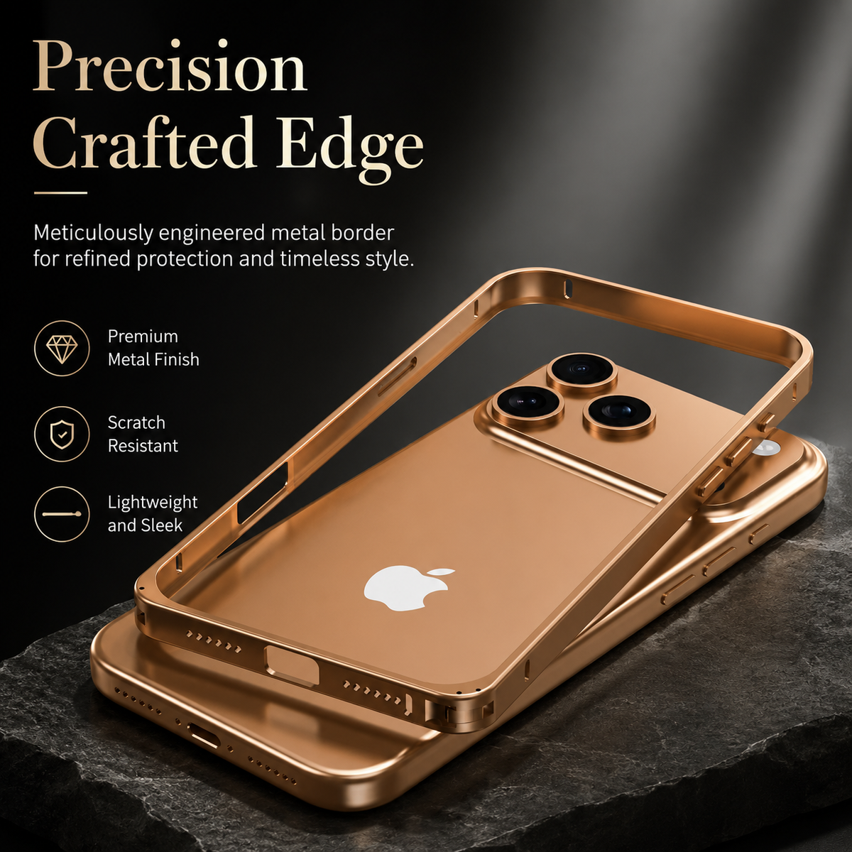 Premium iPhone Case Metal Alloy Armor Hollow Heat Dissipation Shockproof Bumper Anti Scratch Tough Slim Reinforced Edge Protective Frame Cover Case