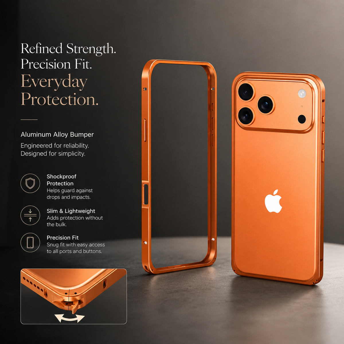 Premium iPhone Case Metal Alloy Armor Hollow Heat Dissipation Shockproof Bumper Anti Scratch Tough Slim Reinforced Edge Protective Frame Cover Case