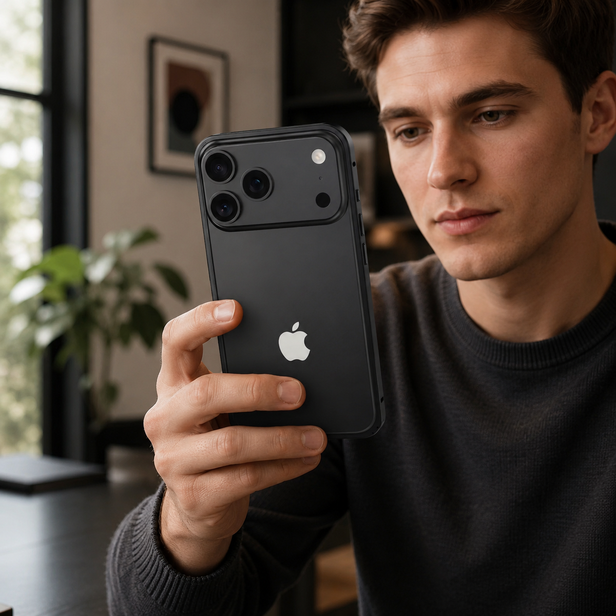 Premium iPhone Case Metal Alloy Armor Hollow Heat Dissipation Shockproof Bumper Anti Scratch Tough Slim Reinforced Edge Protective Frame Cover Case