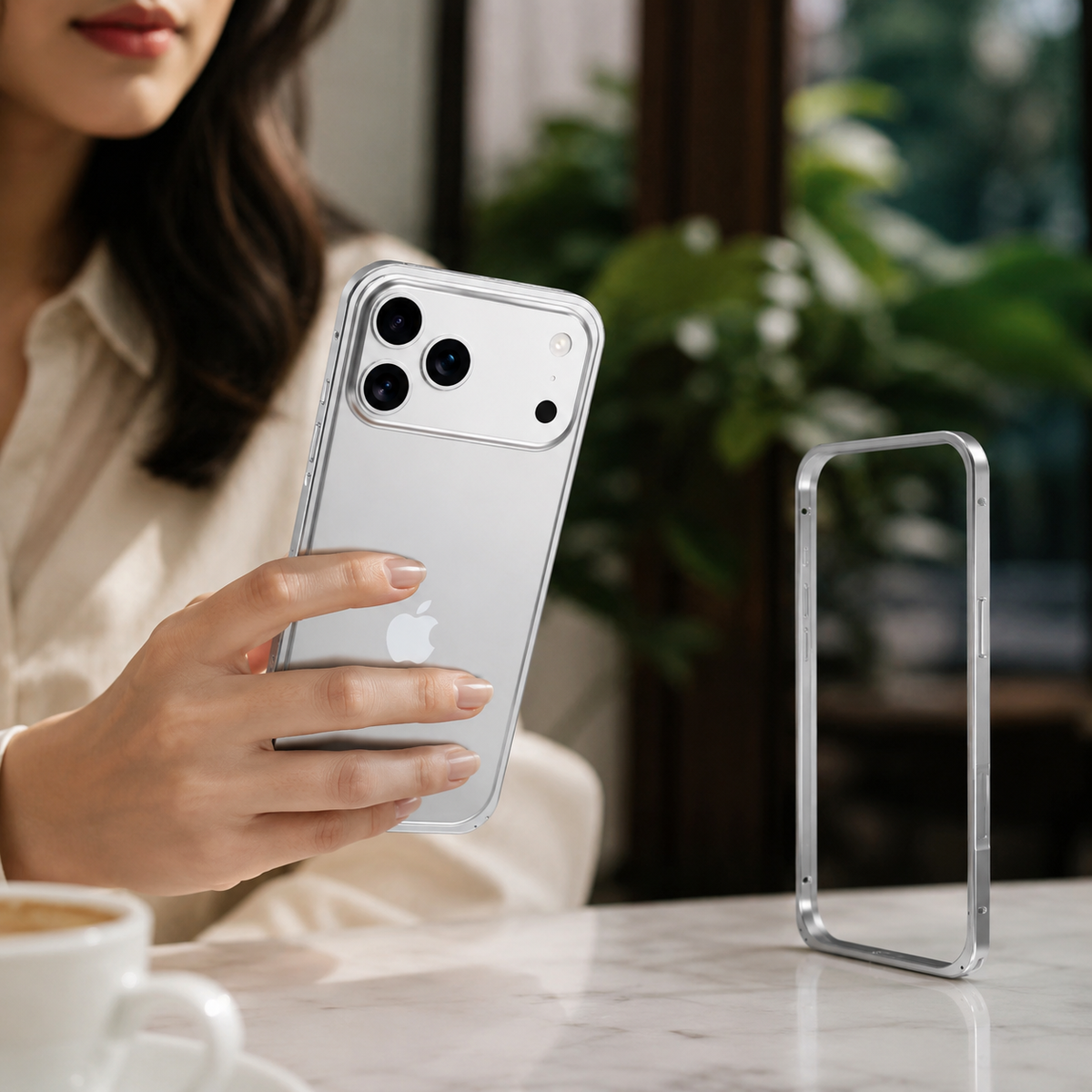 Premium iPhone Case Metal Alloy Armor Hollow Heat Dissipation Shockproof Bumper Anti Scratch Tough Slim Reinforced Edge Protective Frame Cover Case