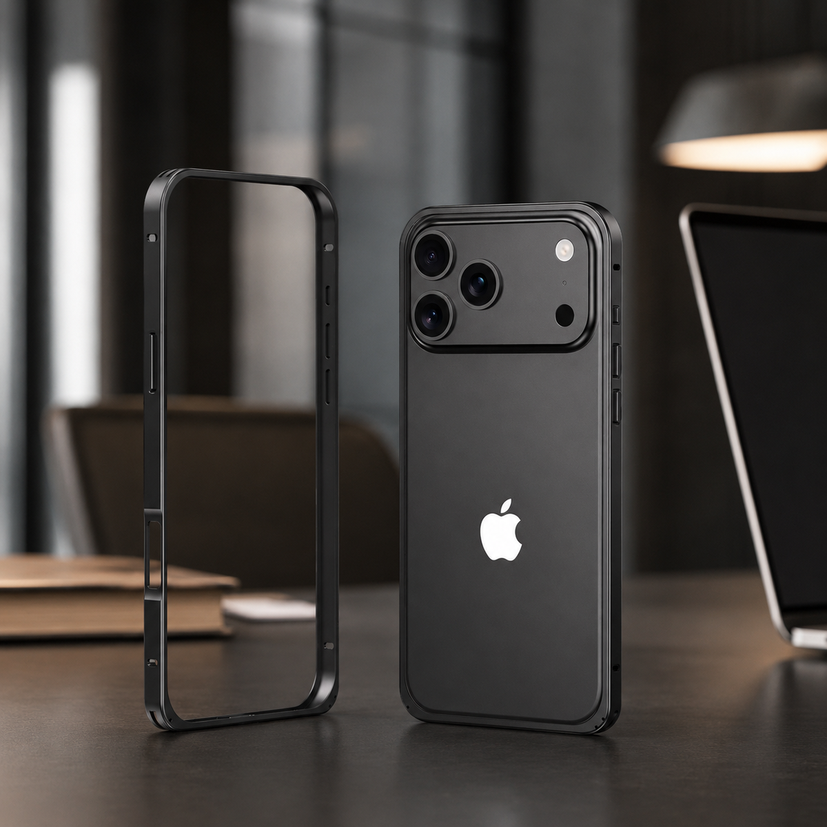 Premium iPhone Case Metal Alloy Armor Hollow Heat Dissipation Shockproof Bumper Anti Scratch Tough Slim Reinforced Edge Protective Frame Cover Case