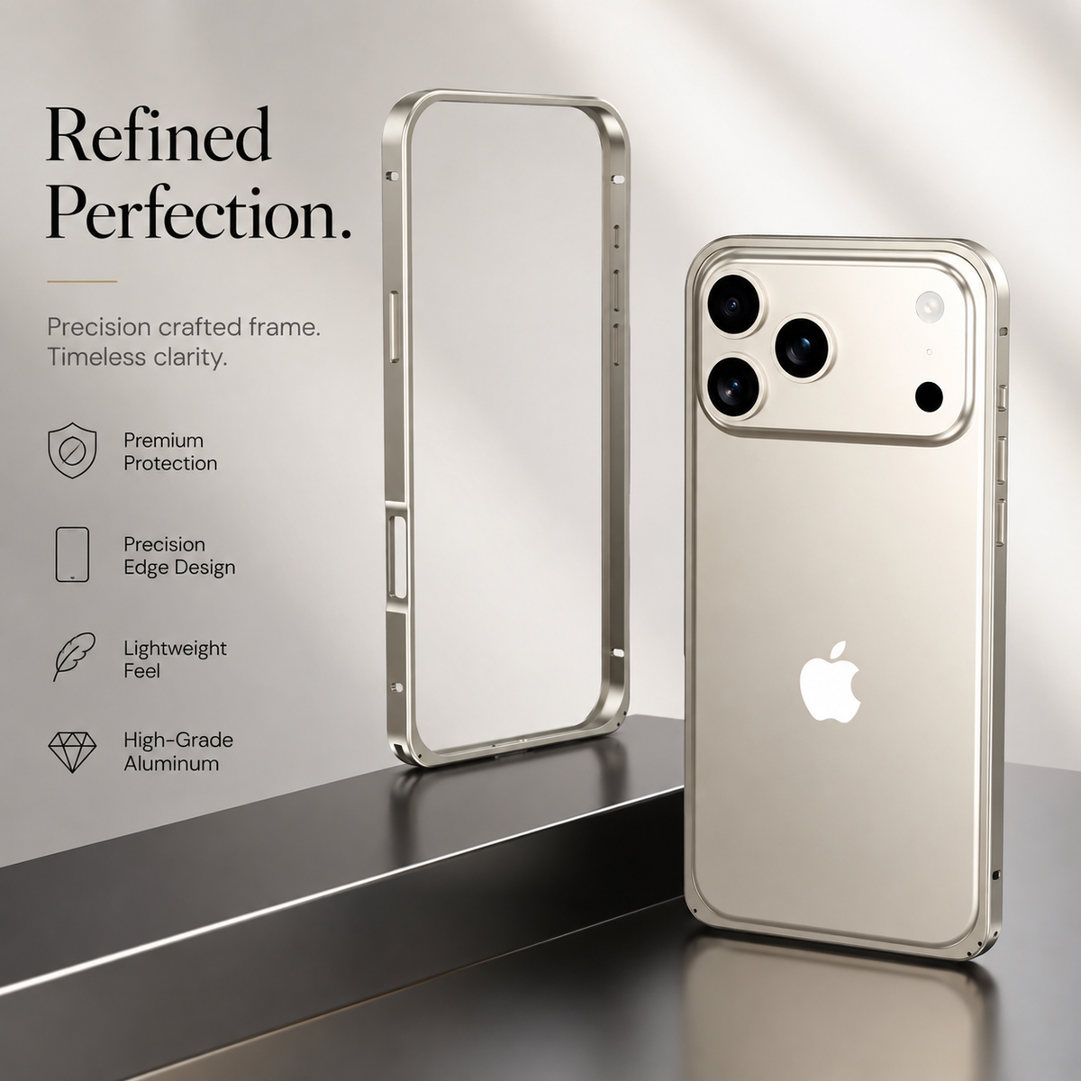 Premium iPhone Case Metal Alloy Armor Hollow Heat Dissipation Shockproof Bumper Anti Scratch Tough Slim Reinforced Edge Protective Frame Cover Case