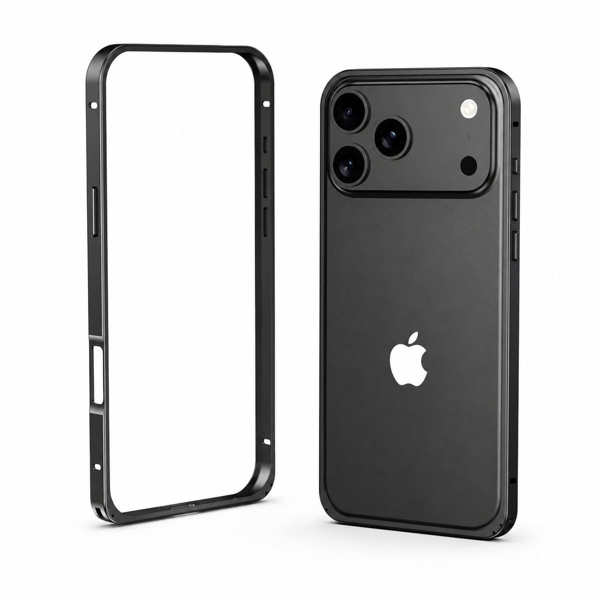 Premium iPhone Case Metal Alloy Armor Hollow Heat Dissipation Shockproof Bumper Anti Scratch Tough Slim Reinforced Edge Protective Frame Cover Case