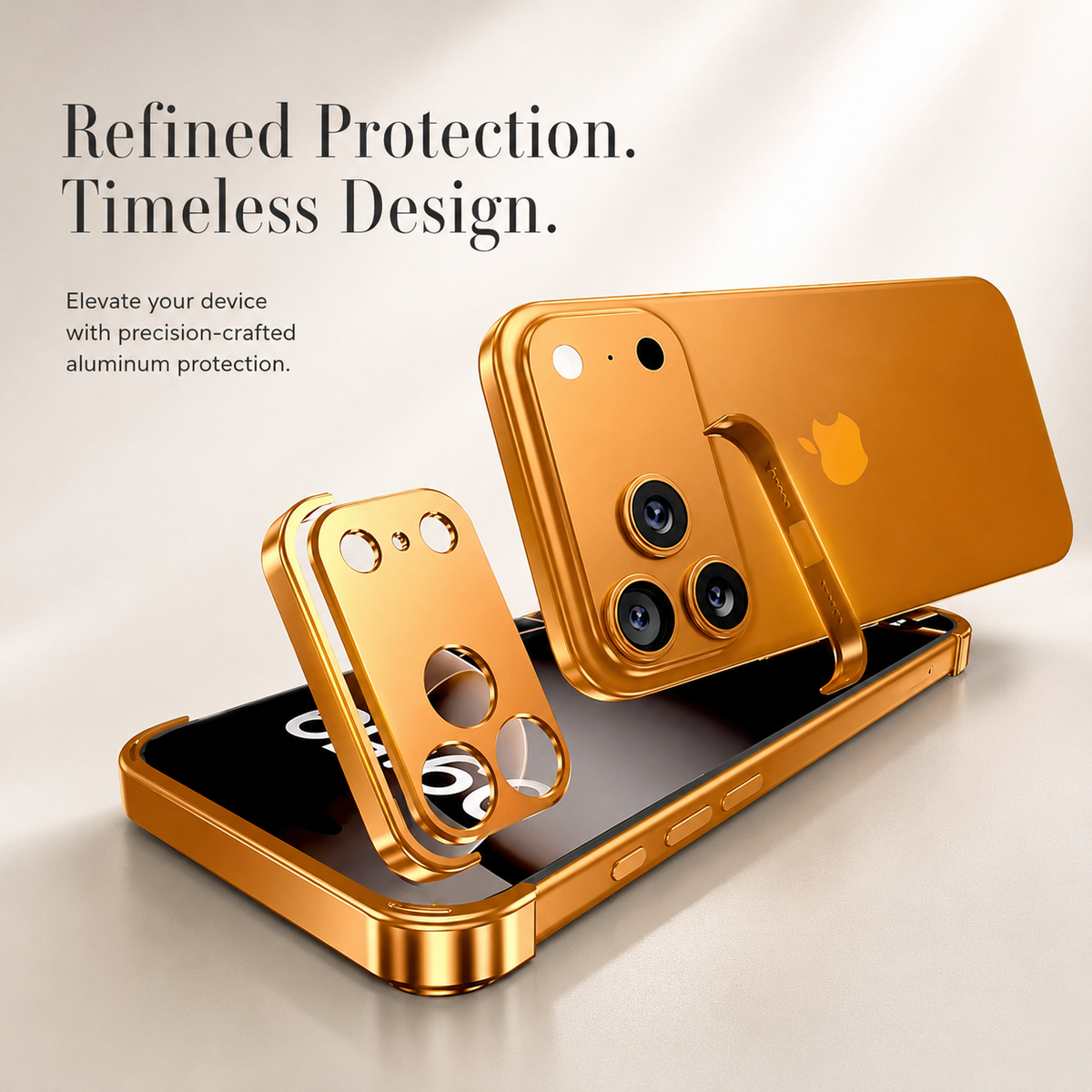 Premium iPhone Case Metal Frameless Bumper Camera Lens Protection Corner Pads Shockproof Slim Backless Reinforced Edge Protective Frame Cover Case