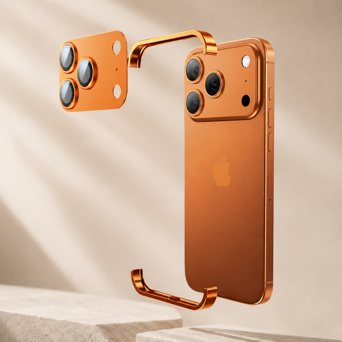 Premium iPhone Case Metal Frameless Bumper Camera Lens Protection Corner Pads Shockproof Slim Backless Reinforced Edge Protective Frame Cover Case
