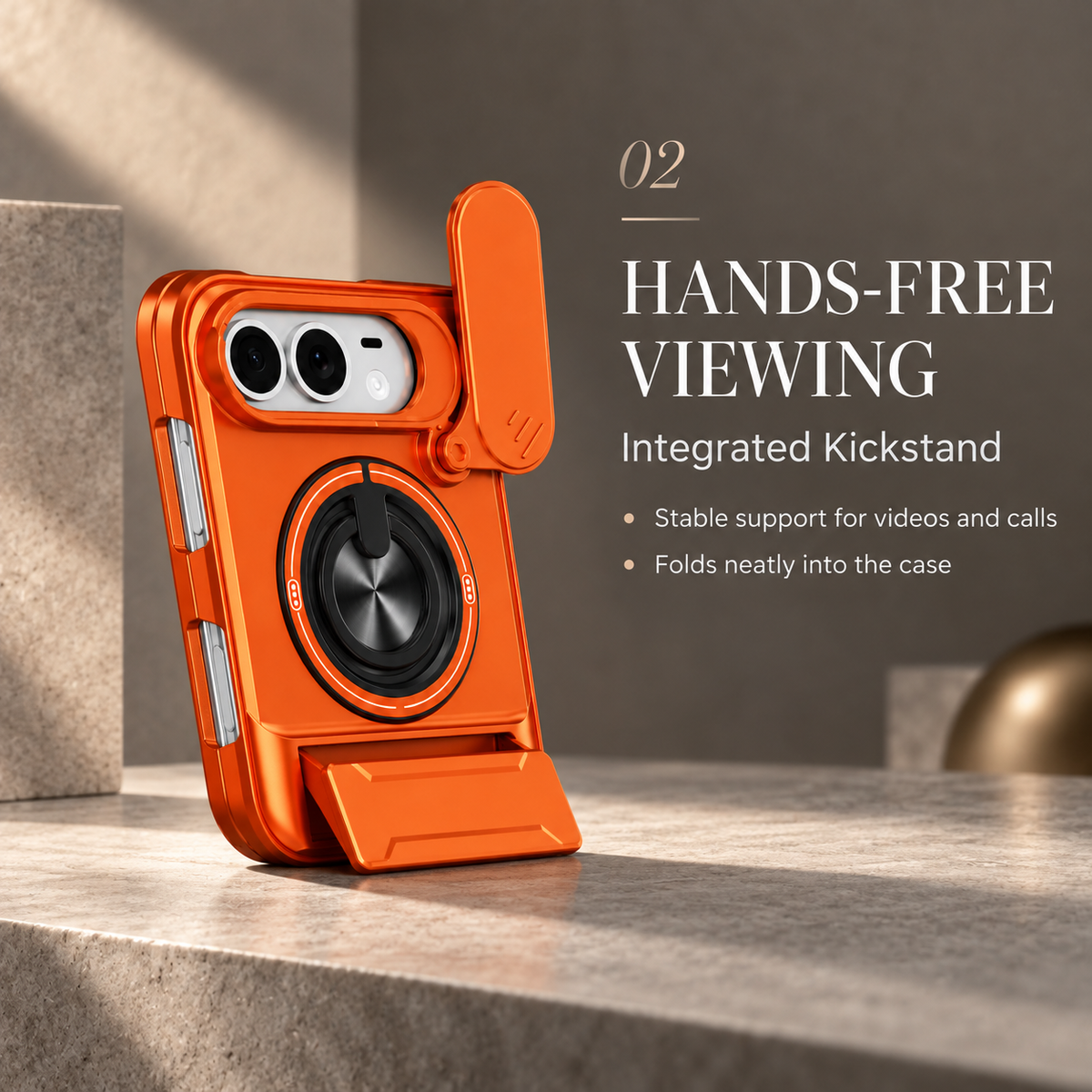 Premium iPhone Case Military Armor Slide Camera Cover Magnetic 360 Ring Kickstand Heavy Duty Shockproof PC TPU Foldable Protective Bumper Case