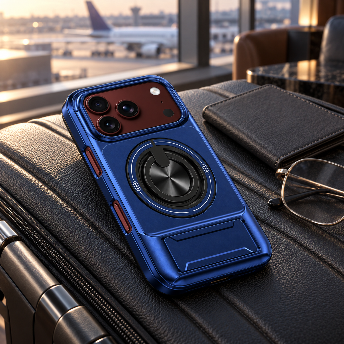 Premium iPhone Case Military Armor Slide Camera Cover Magnetic 360 Ring Kickstand Heavy Duty Shockproof PC TPU Foldable Protective Bumper Case