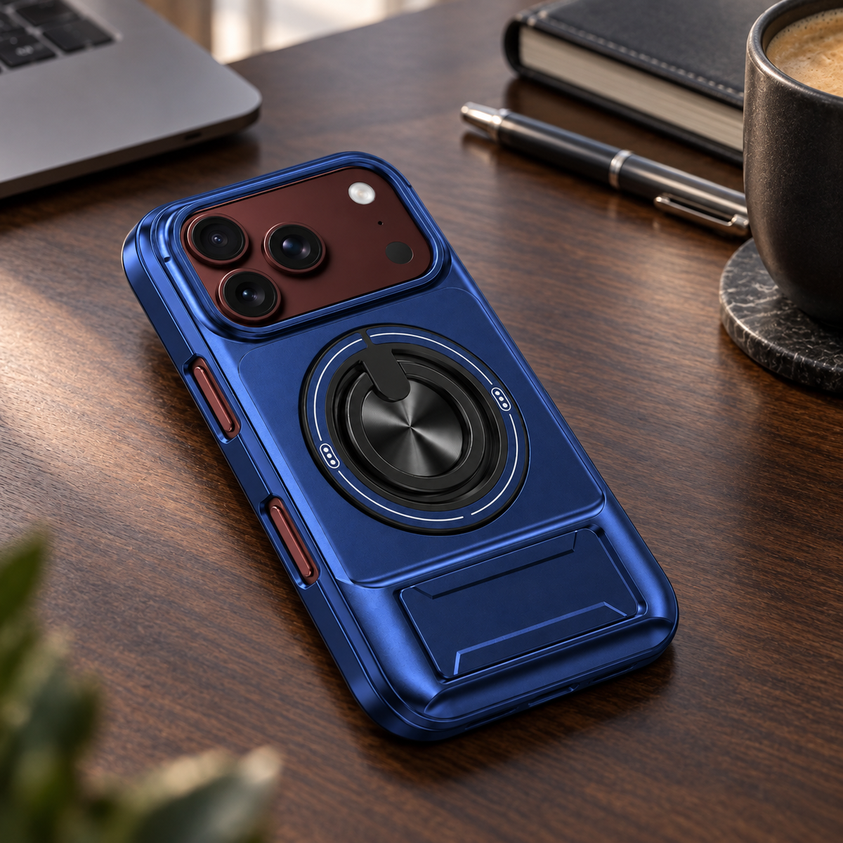 Premium iPhone Case Military Armor Slide Camera Cover Magnetic 360 Ring Kickstand Heavy Duty Shockproof PC TPU Foldable Protective Bumper Case