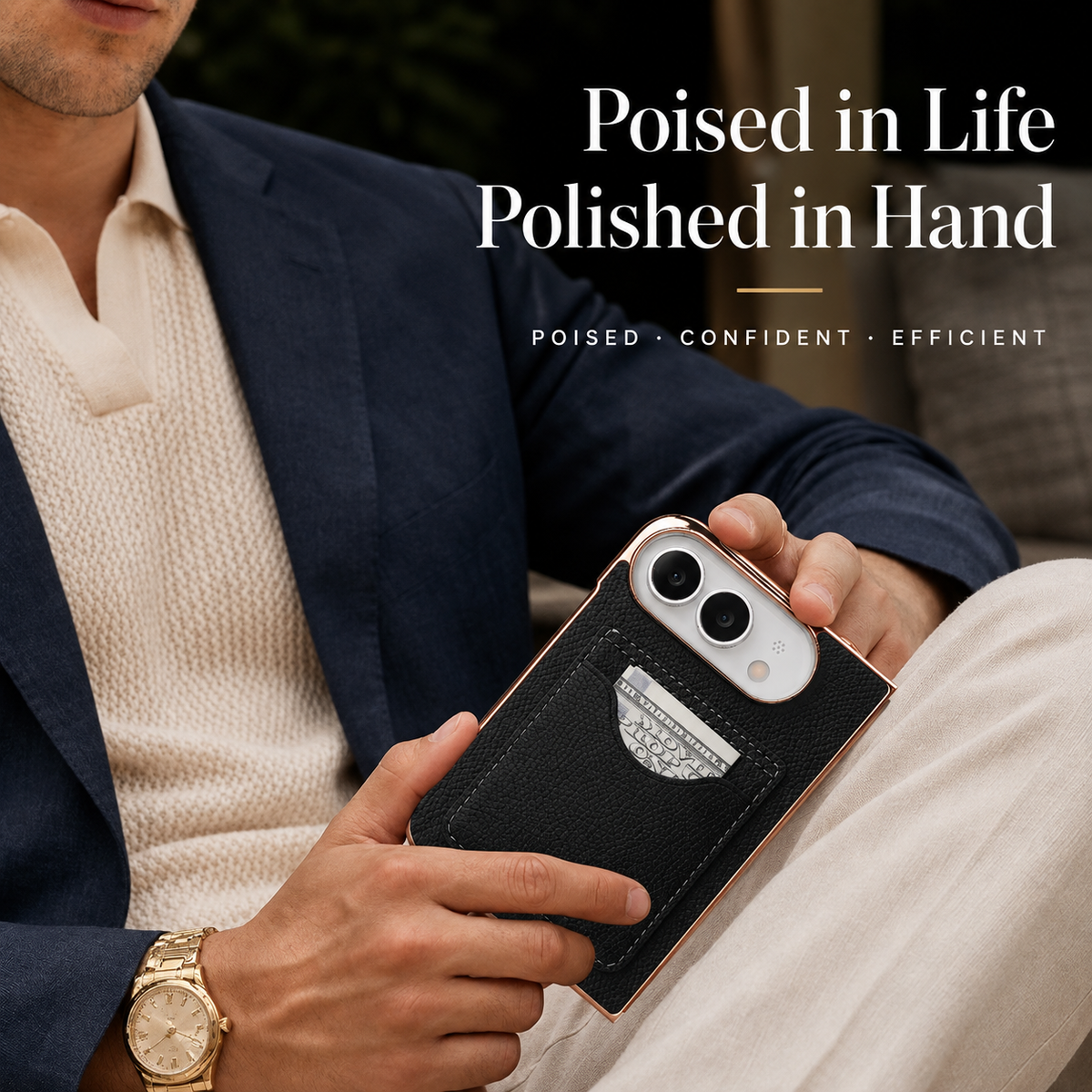 Premium iPhone Case PU Leather Foldable Stand Cover Shockproof Anti Scratch Matte Card Holder Protective Electroplated Frame Slim Full Coverage Secure