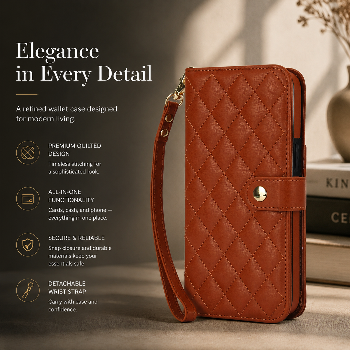 Premium iPhone Case RFID Blocking Wallet Crossbody Flip Cover PU Leather Card Holder Magnetic Closure Shockproof Protection Adjustable Strap Full Coverage