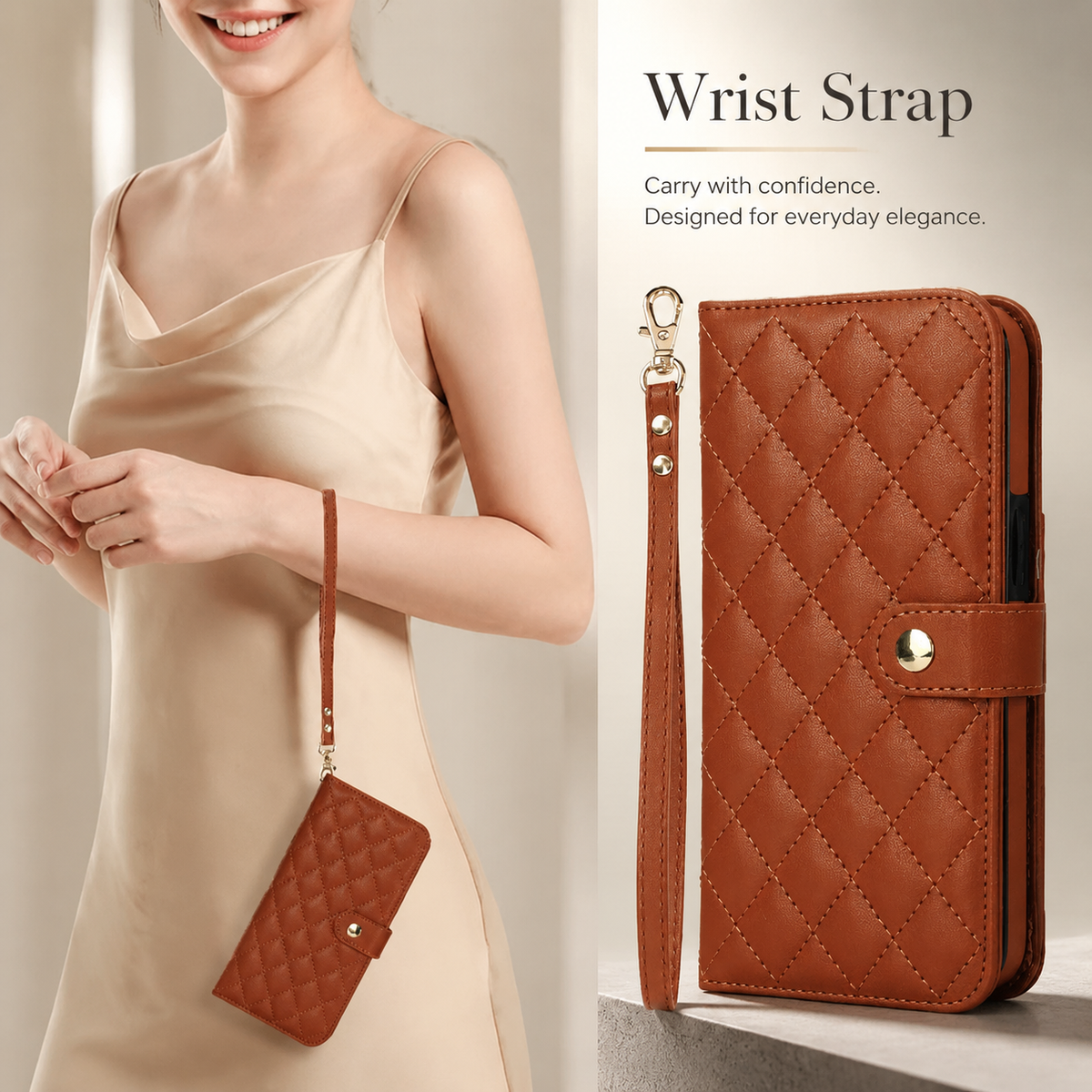 Premium iPhone Case RFID Blocking Wallet Crossbody Flip Cover PU Leather Card Holder Magnetic Closure Shockproof Protection Adjustable Strap Full Coverage