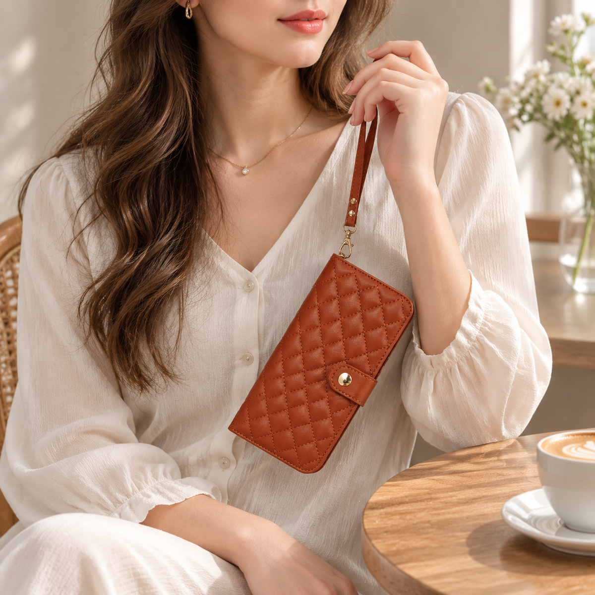 Premium iPhone Case RFID Blocking Wallet Crossbody Flip Cover PU Leather Card Holder Magnetic Closure Shockproof Protection Adjustable Strap Full Coverage