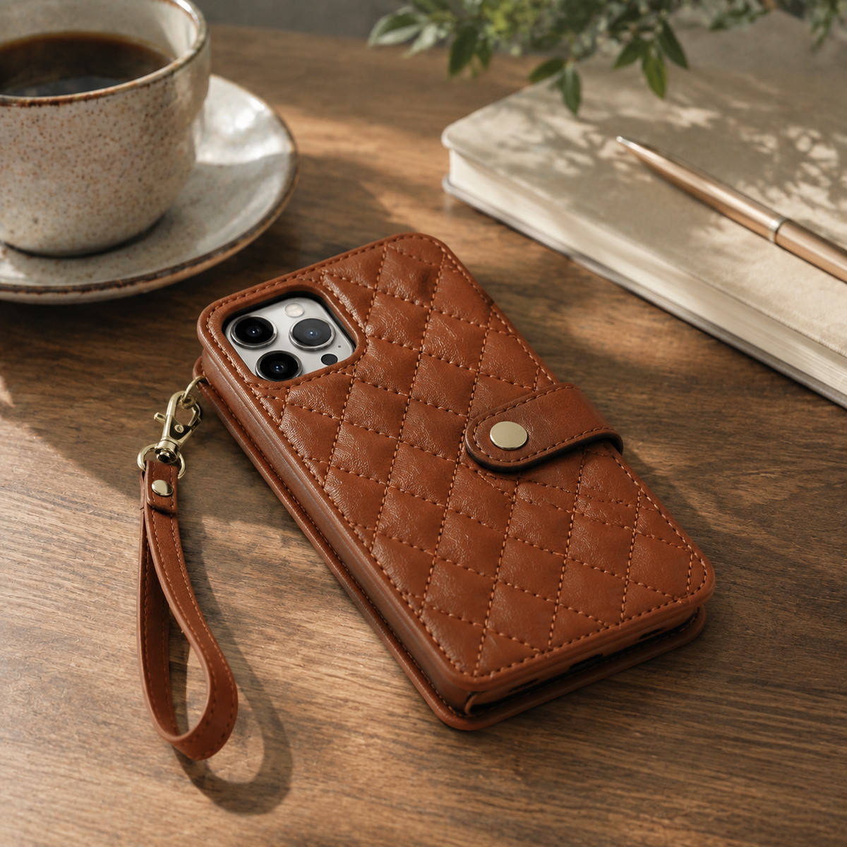 Premium iPhone Case RFID Blocking Wallet Crossbody Flip Cover PU Leather Card Holder Magnetic Closure Shockproof Protection Adjustable Strap Full Coverage