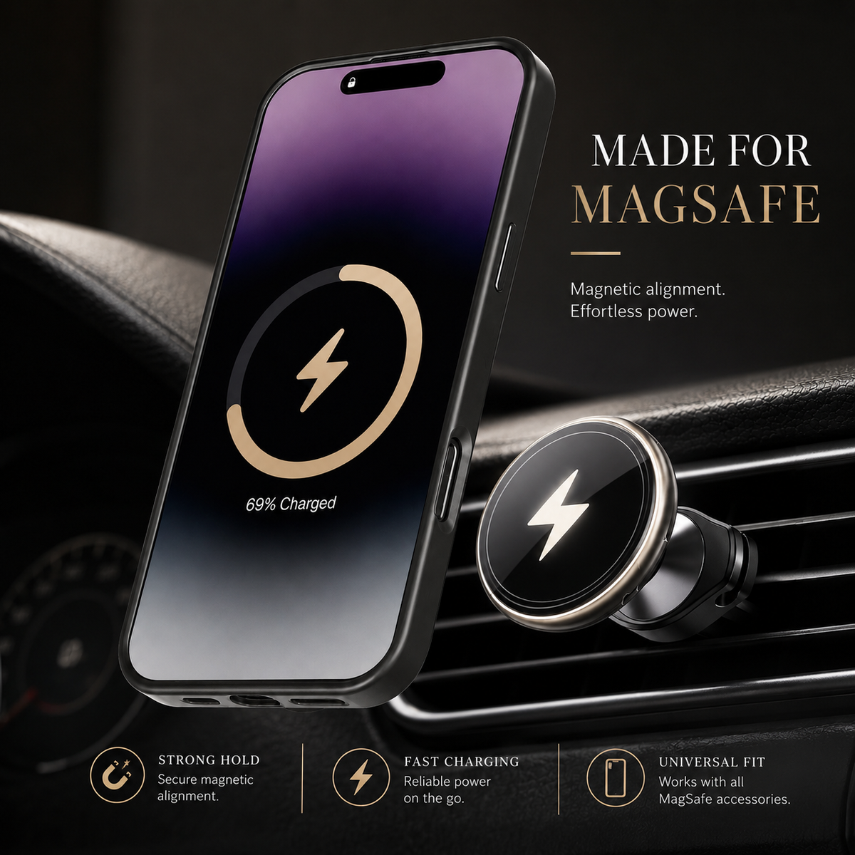 Premium iPhone Case Real Forged Carbon Fiber MagSafe Cover Metal Lens Accents Shockproof Dual Layer Protection Slim Magnetic Anti Scratch Durable Design
