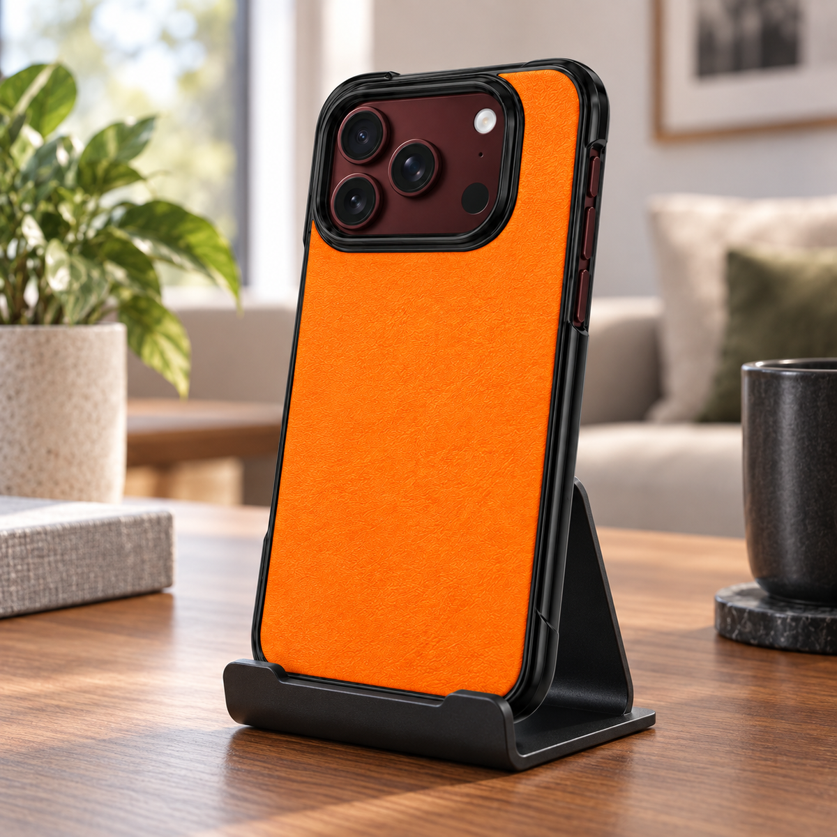 Premium iPhone Case Retro Artificial Leather Semi Transparent Acrylic Foldable Soft Touch Sweat Resistant Slim Protective Phone Cover Case Design
