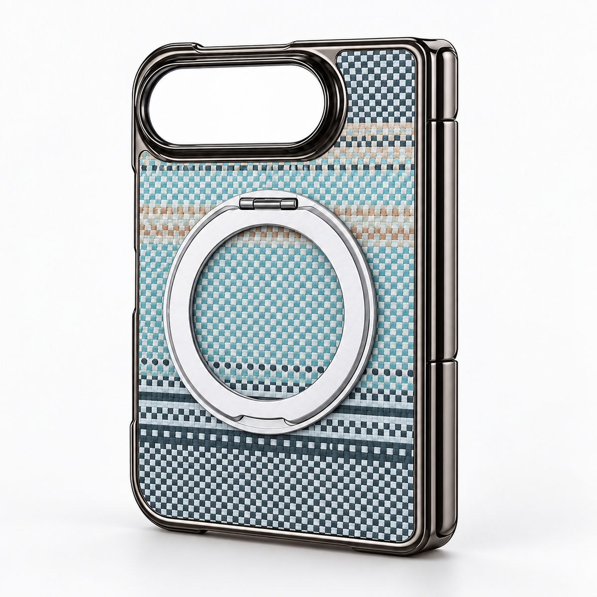 Premium iPhone Case Retro Leather Pattern Metal Magnetic Folding Bracket Tempered Film Shockproof PC TPU Foldable Protective Cover Case Design