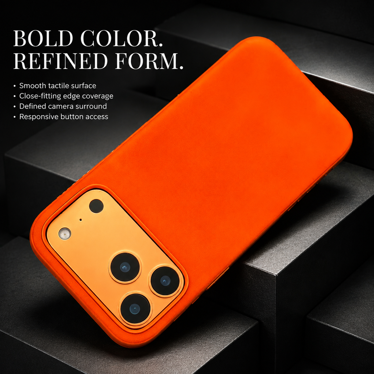 Premium iPhone Case Retro Leather Skin Feel Matte PU Leather Hard PC Anti Scratch Lightweight Tough Full Coverage Protective Phone Cover Case Design