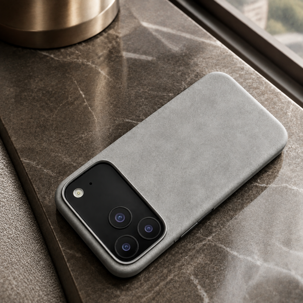Premium iPhone Case Retro Leather Skin Feel Matte PU Leather Hard PC Anti Scratch Lightweight Tough Full Coverage Protective Phone Cover Case Design