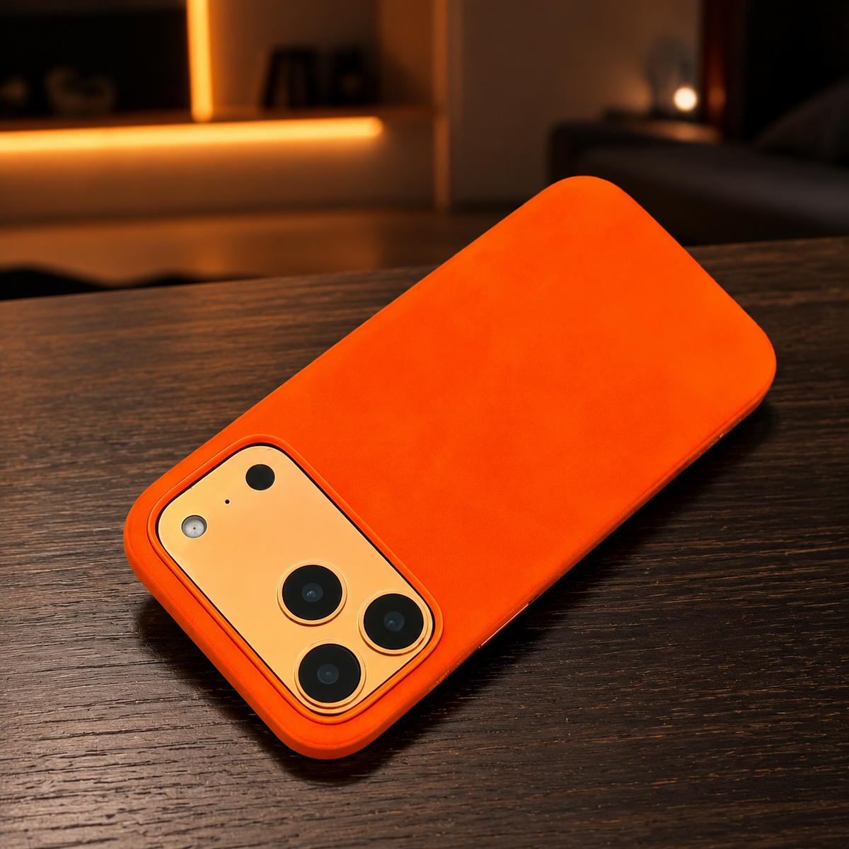 Premium iPhone Case Retro Leather Skin Feel Matte PU Leather Hard PC Anti Scratch Lightweight Tough Full Coverage Protective Phone Cover Case Design