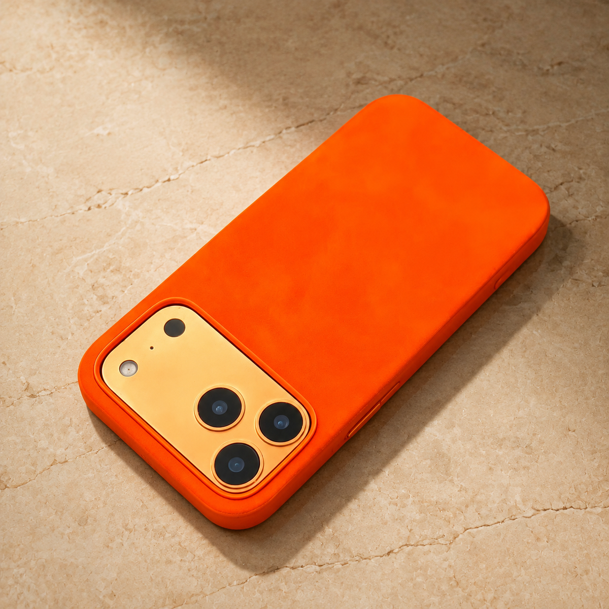 Premium iPhone Case Retro Leather Skin Feel Matte PU Leather Hard PC Anti Scratch Lightweight Tough Full Coverage Protective Phone Cover Case Design