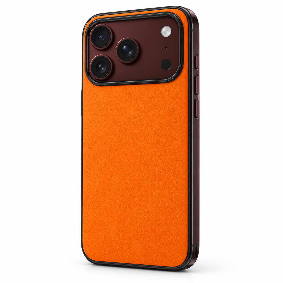 Premium iPhone Case Retro Leather Texture Semi Transparent Acrylic Soft Touch Sweat Resistant Slim Foldable Shockproof Protective Phone Cover Case Design