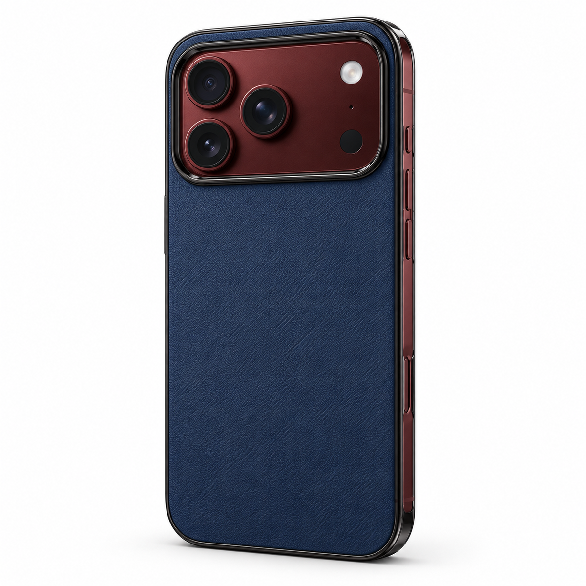 Premium iPhone Case Retro Leather Texture Semi Transparent Acrylic Soft Touch Sweat Resistant Slim Foldable Shockproof Protective Phone Cover Case Design