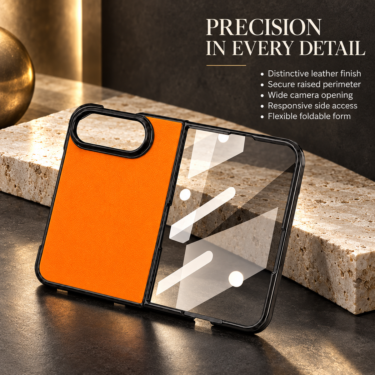 Premium iPhone Case Retro Leather Texture Semi Transparent Acrylic Soft Touch Sweat Resistant Slim Foldable Shockproof Protective Phone Cover Case Design