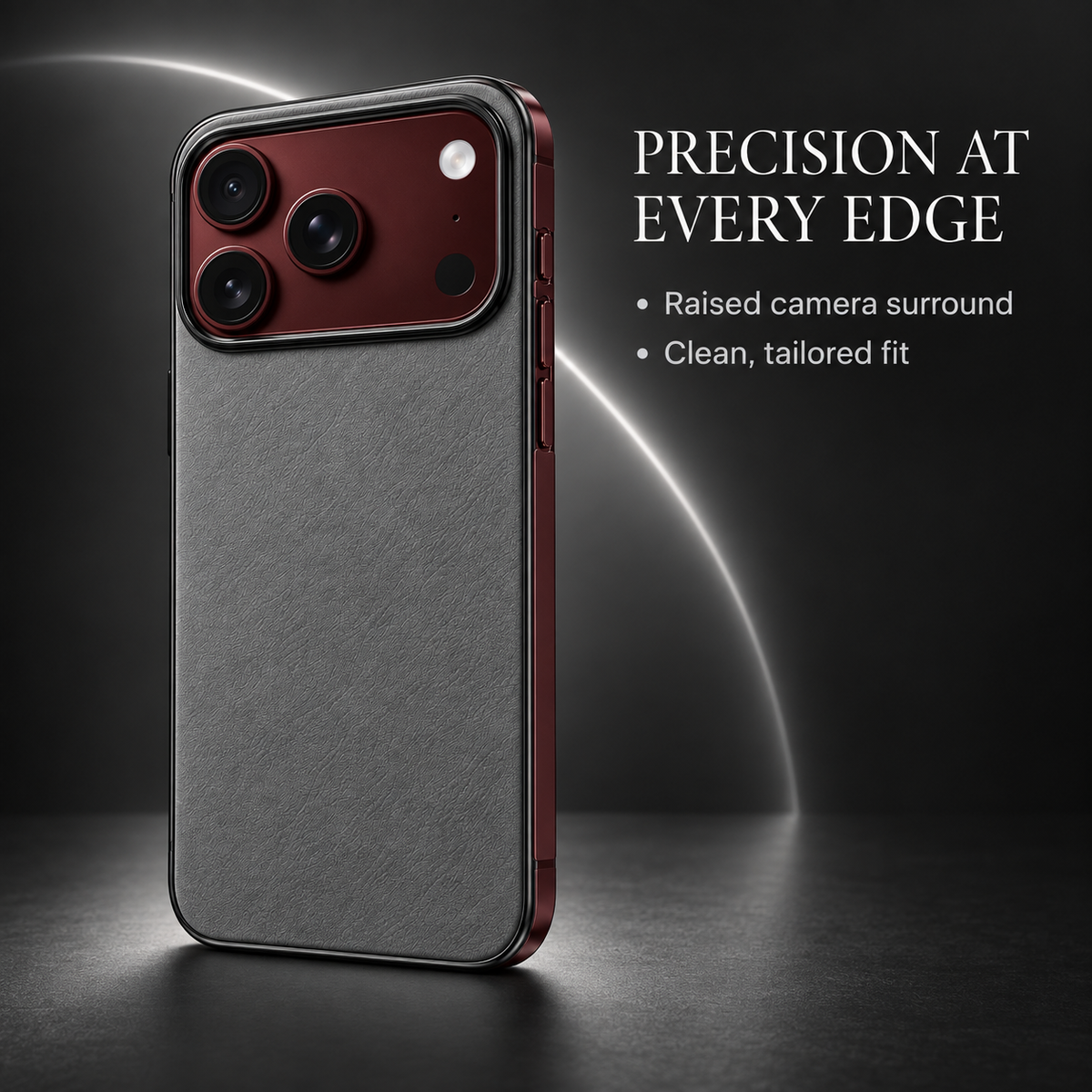 Premium iPhone Case Retro Leather Texture Semi Transparent Acrylic Soft Touch Sweat Resistant Slim Foldable Shockproof Protective Phone Cover Case Design