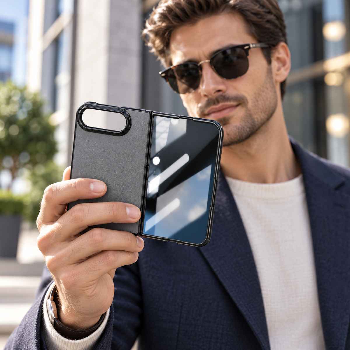 Premium iPhone Case Retro Leather Texture Semi Transparent Acrylic Soft Touch Sweat Resistant Slim Foldable Shockproof Protective Phone Cover Case Design