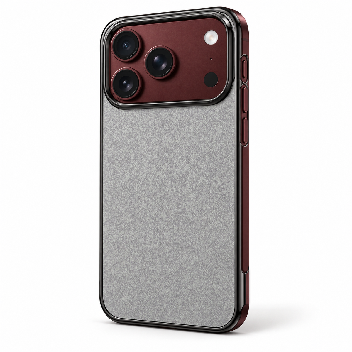 Premium iPhone Case Retro Leather Texture Semi Transparent Acrylic Soft Touch Sweat Resistant Slim Foldable Shockproof Protective Phone Cover Case Design