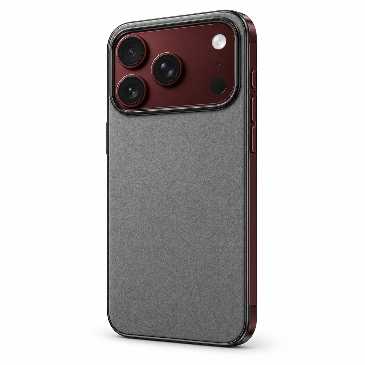 Premium iPhone Case Retro Leather Texture Semi Transparent Acrylic Soft Touch Sweat Resistant Slim Foldable Shockproof Protective Phone Cover Case Design