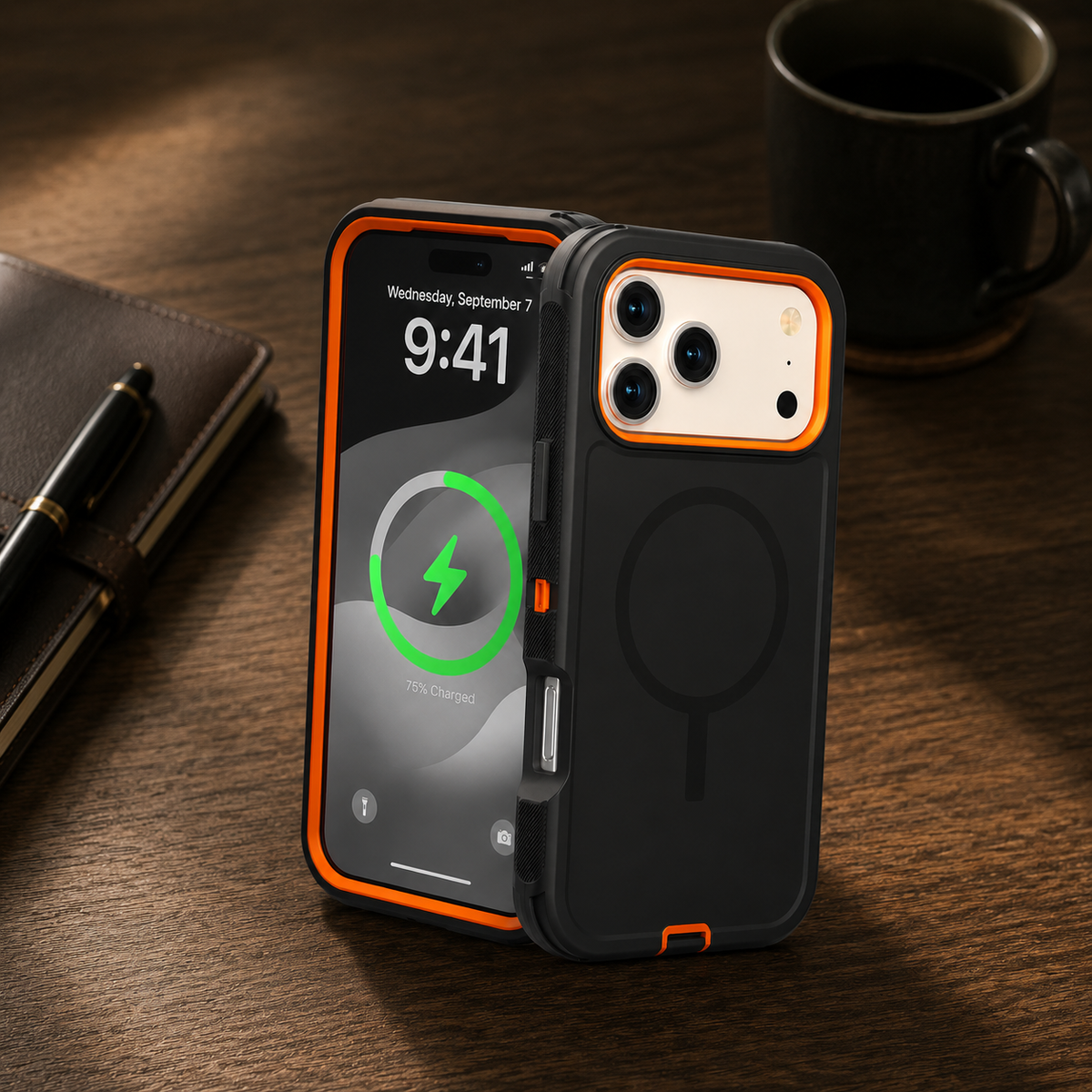 Premium iPhone Case Rugged Defender Protective Cover Shockproof Armor Dual Layer Belt Clip Full Port Protection Heavy Duty Durable Slim Grip Design