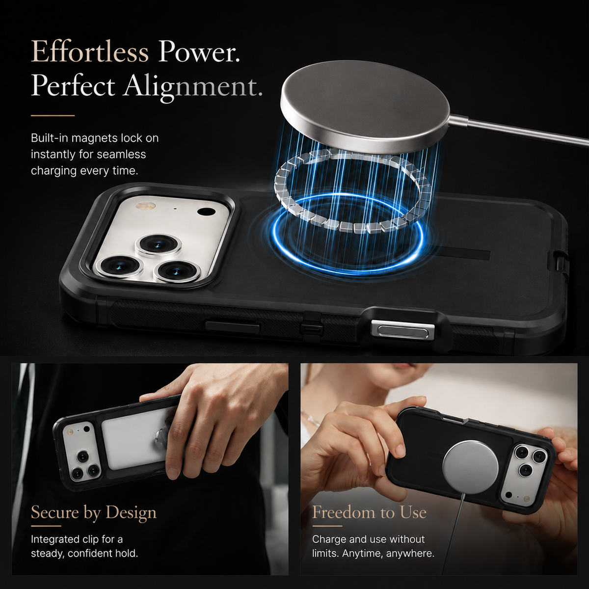 Premium iPhone Case Rugged Defender Protective Cover Shockproof Armor Dual Layer Belt Clip Full Port Protection Heavy Duty Durable Slim Grip Design