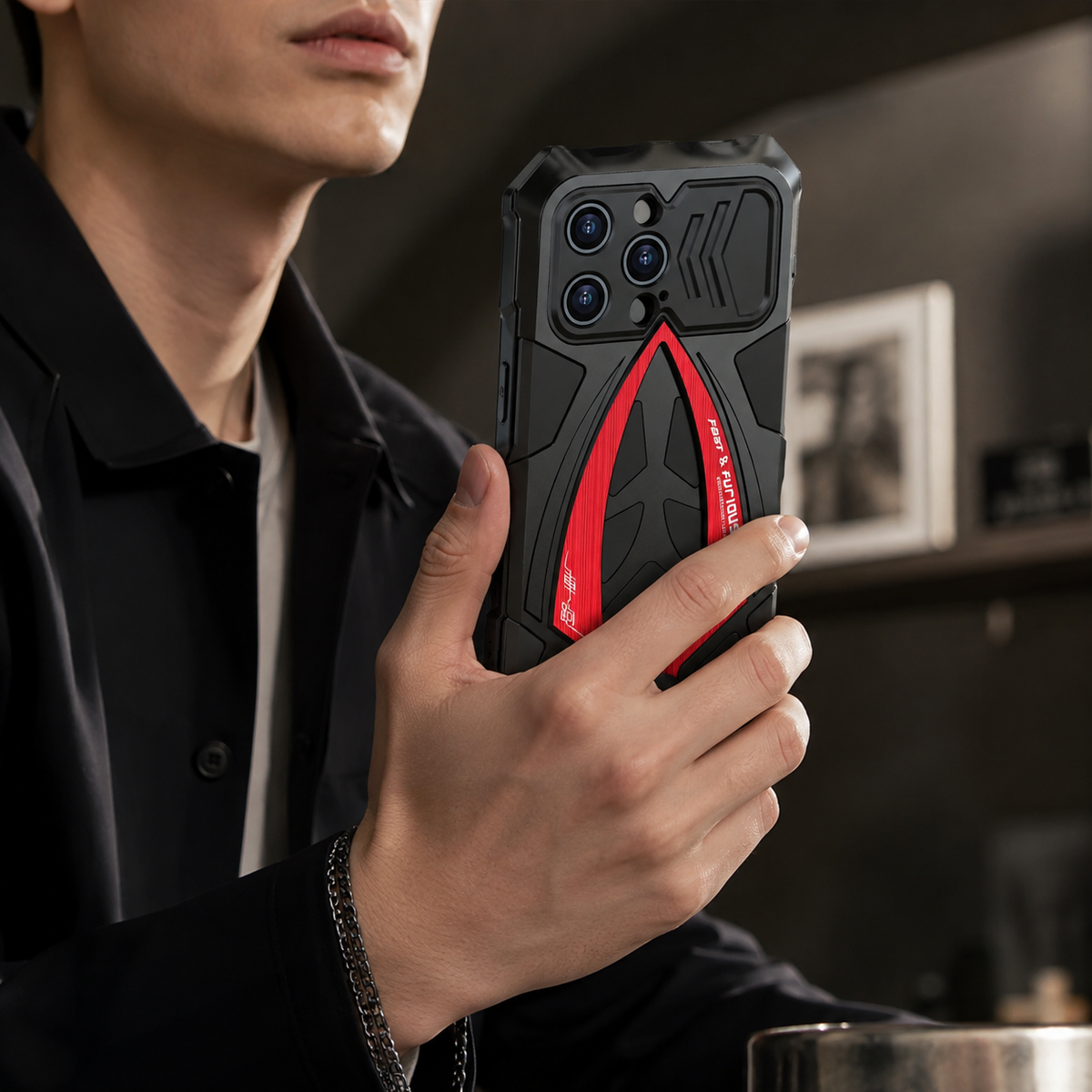Premium iPhone Case Rugged Metal Armor Shockproof Protective Cover Reinforced Corners Anti Scratch Dustproof Full Edge Protection Anti Slip Heavy Duty