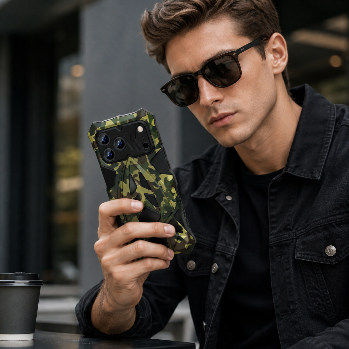 Premium iPhone Case Rugged Metal Armor Shockproof Protective Cover Reinforced Corners Anti Scratch Dustproof Full Edge Protection Anti Slip Heavy Duty