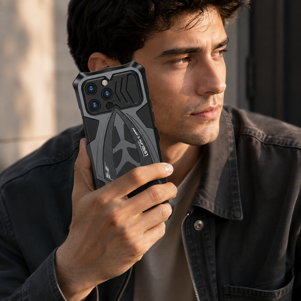Premium iPhone Case Rugged Metal Armor Shockproof Protective Cover Reinforced Corners Anti Scratch Dustproof Full Edge Protection Anti Slip Heavy Duty
