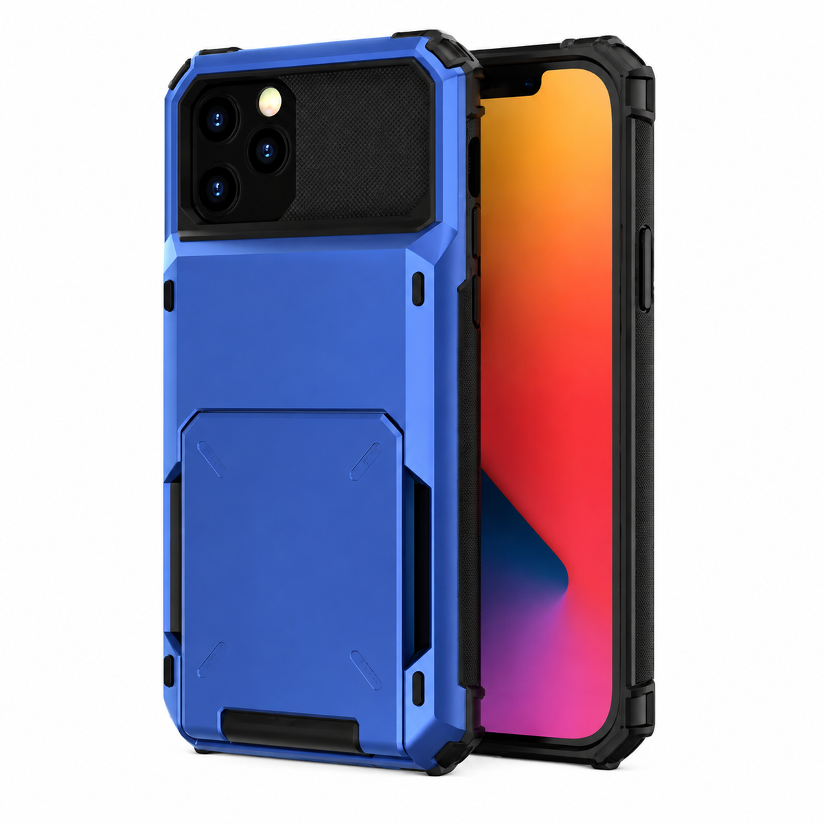 Premium iPhone Case Rugged Wallet Card Holder Magnetic Ring Kickstand Shockproof Protective Cover TPU Armor Anti Scratch Non Slip Reinforced Full Coverage