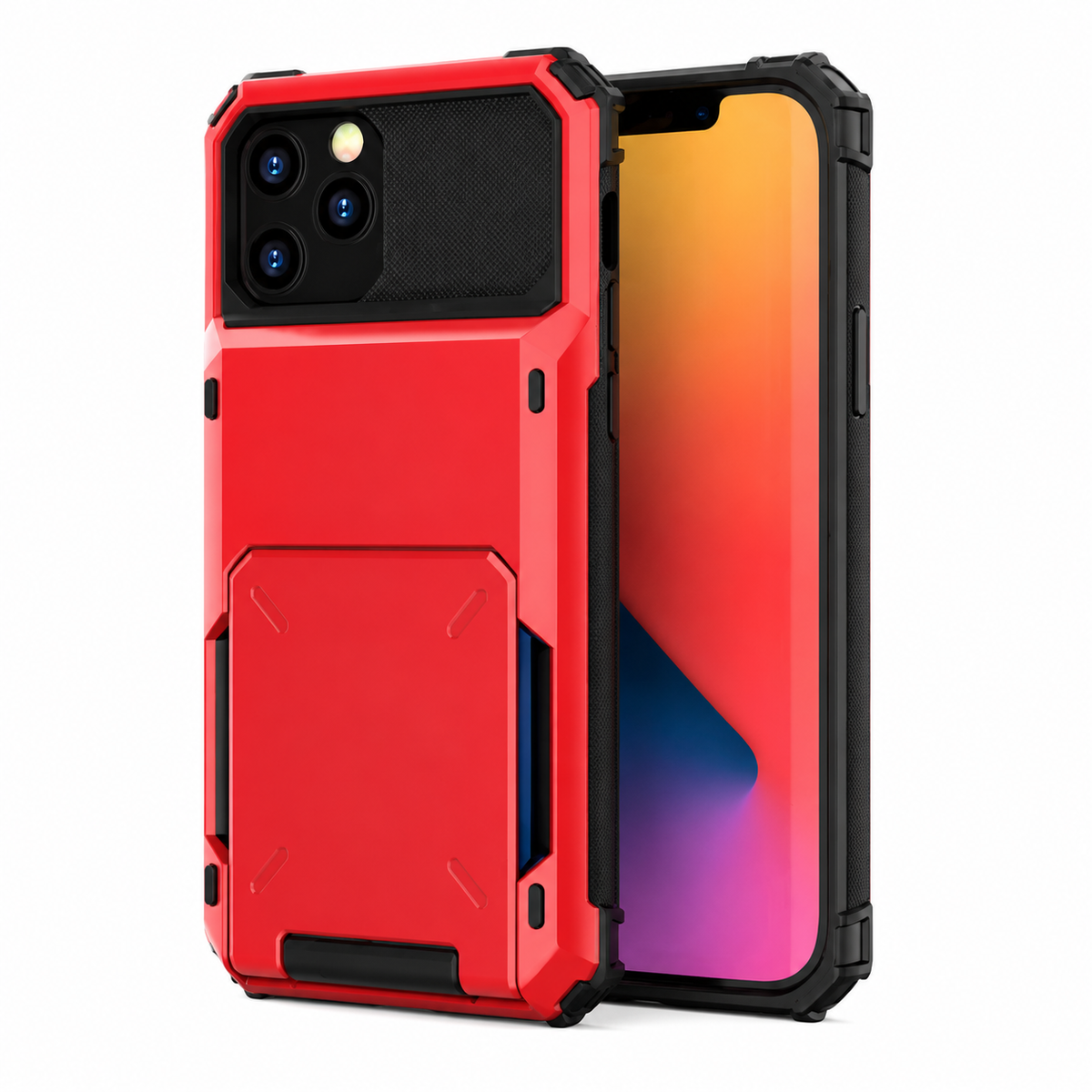 Premium iPhone Case Rugged Wallet Card Holder Magnetic Ring Kickstand Shockproof Protective Cover TPU Armor Anti Scratch Non Slip Reinforced Full Coverage