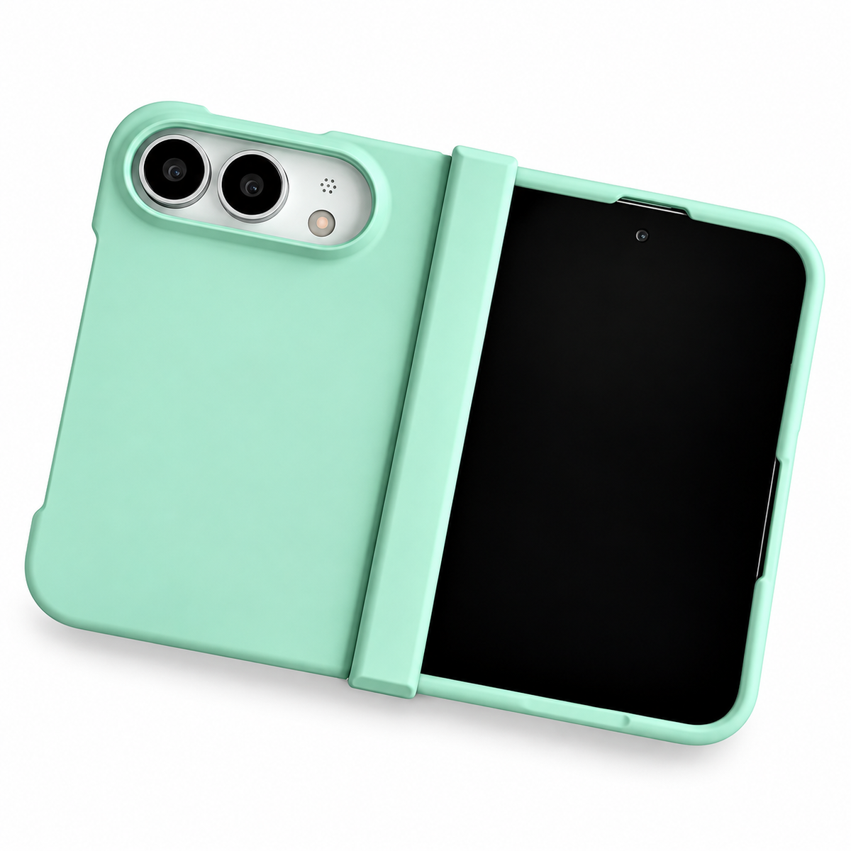 Premium iPhone Case Skin Feel Hinge Protection Shockproof Tough Anti Scratch Non Slip Dustproof Solid Color Foldable Protective Bumper Cover Case Design