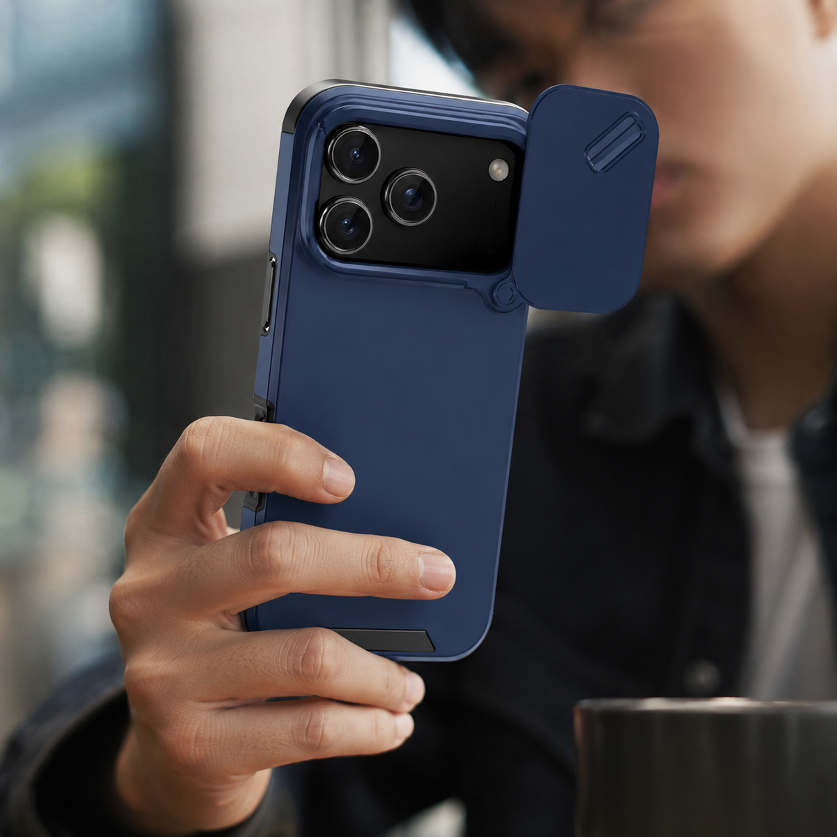 Premium iPhone Case Sliding Camera Lens Protection Shockproof Protective Cover PC TPU Anti Collision Reinforced Corners Anti Scratch Slim Full Coverage