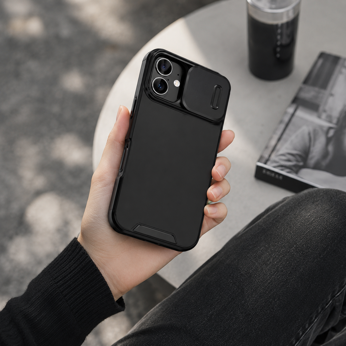 Premium iPhone Case Sliding Camera Lens Protection Shockproof Protective Cover PC TPU Anti Collision Reinforced Corners Anti Scratch Slim Full Coverage