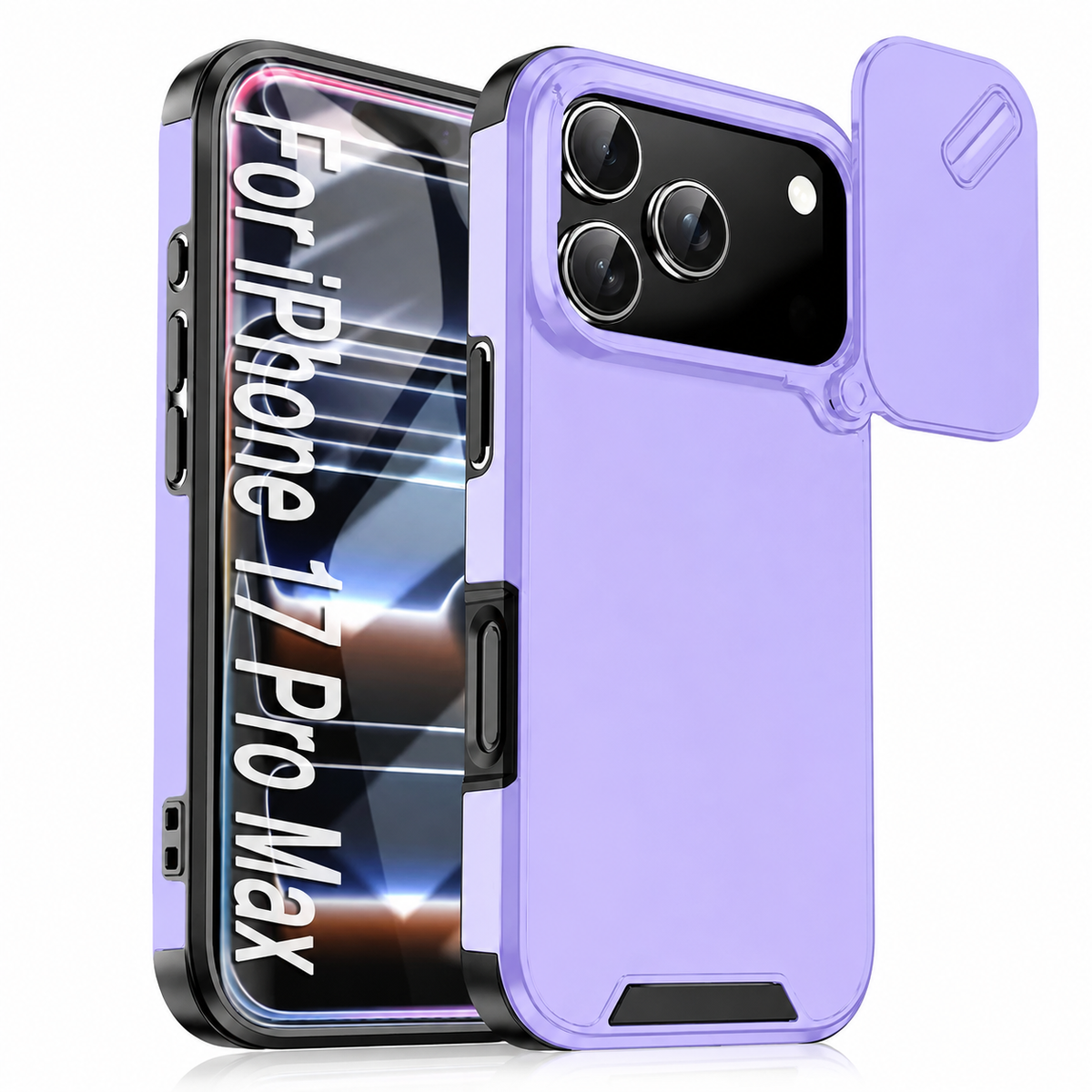 Premium iPhone Case Sliding Camera Lens Protection Shockproof Protective Cover PC TPU Anti Collision Reinforced Corners Anti Scratch Slim Full Coverage