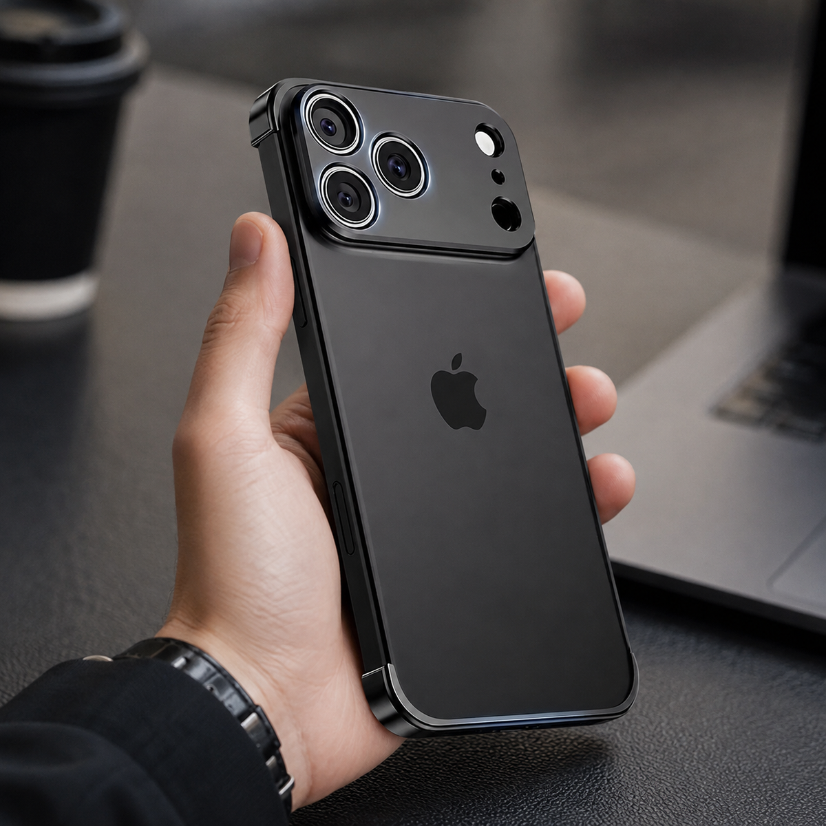 Premium iPhone Case Slim Metal Frameless Aluminum Bumper Corner Pads Ultra Thin Backless Edge Protection Minimalist Lightweight Protective Frame Cover