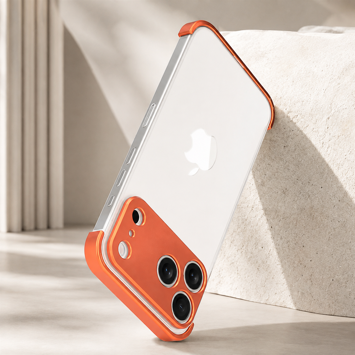 Premium iPhone Case Slim Metal Frameless Aluminum Bumper Corner Pads Ultra Thin Backless Edge Protection Minimalist Lightweight Protective Frame Cover