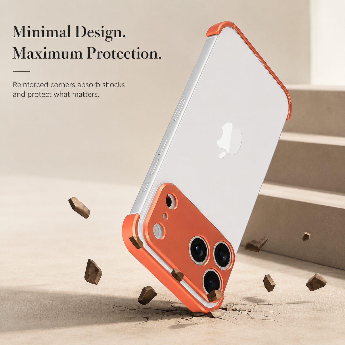 Premium iPhone Case Slim Metal Frameless Aluminum Bumper Corner Pads Ultra Thin Backless Edge Protection Minimalist Lightweight Protective Frame Cover