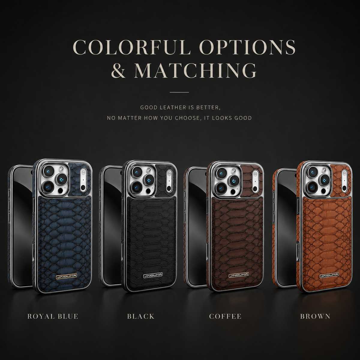 Premium iPhone Case Snake Pattern Leather Protective Cover Soft Flannel Lining Anti Scratch Non Slip Slim Lightweight Shock Resistant Fashion Design