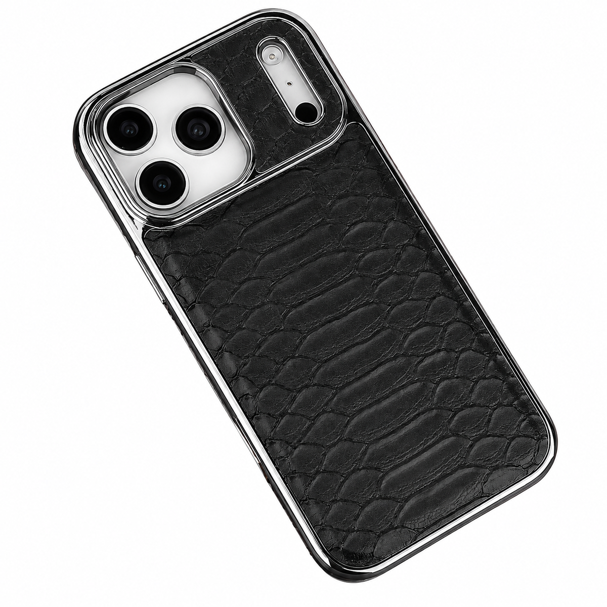 Premium iPhone Case Snake Pattern Leather Protective Cover Soft Flannel Lining Anti Scratch Non Slip Slim Lightweight Shock Resistant Fashion Design